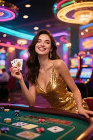 Antarmuka taruhan live-dealer dengan chip dan pilihan nominal